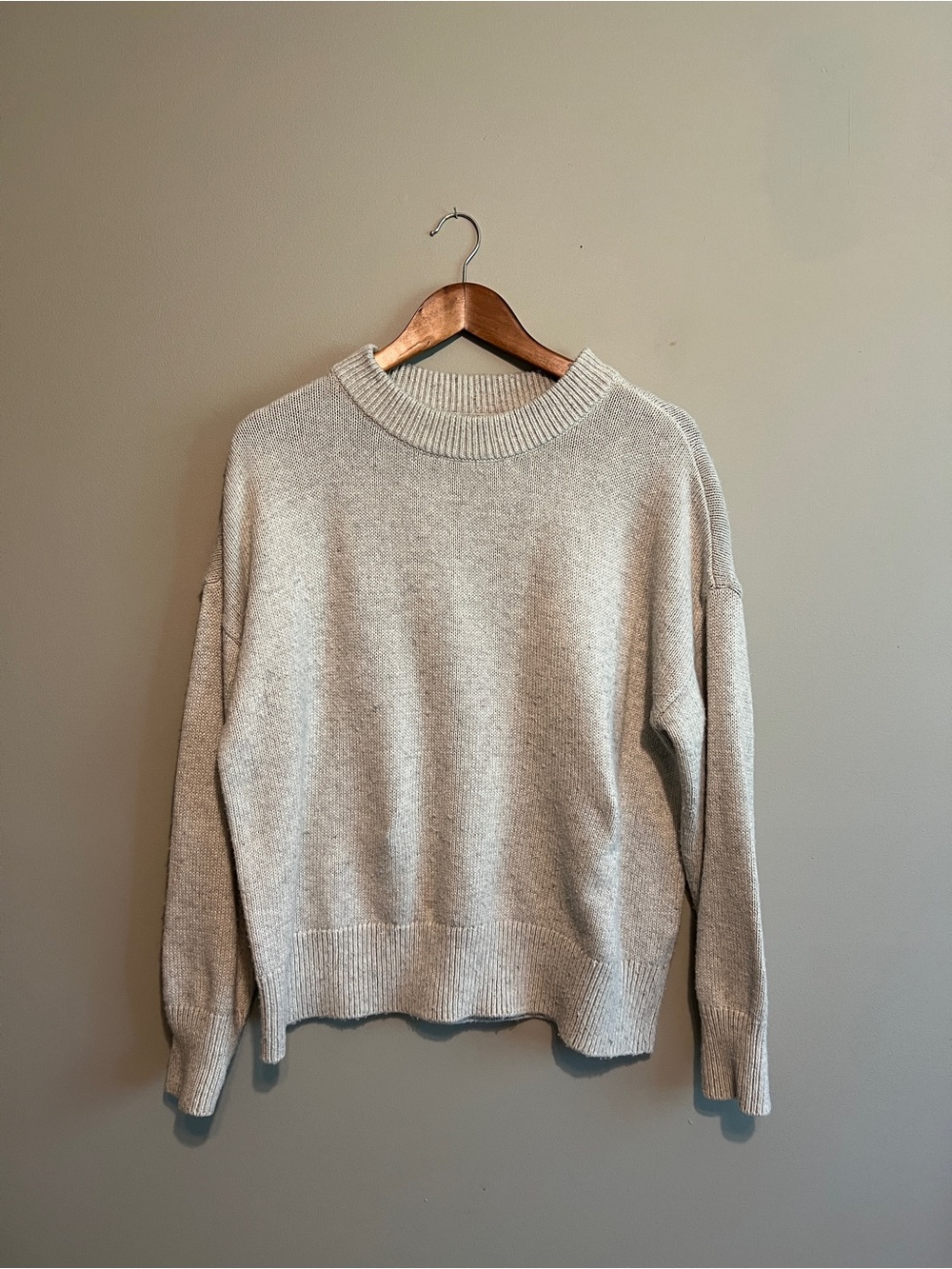 a new day Neutral Light Beige Crewneck Sweater